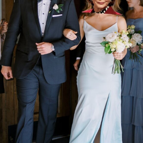 Jonathan Simkhai Finley Gown In Salt Water Size 2 - Picture 2 of 16